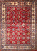 13x17 ft. Large Palace Rug Red Area Hand knotted Rug, 12'7x16'9 Traditional Rug, Rug For Living Room, Oriental Rug, Office Rug, Home Decor - Jerm Rugs - Jerm Rugs