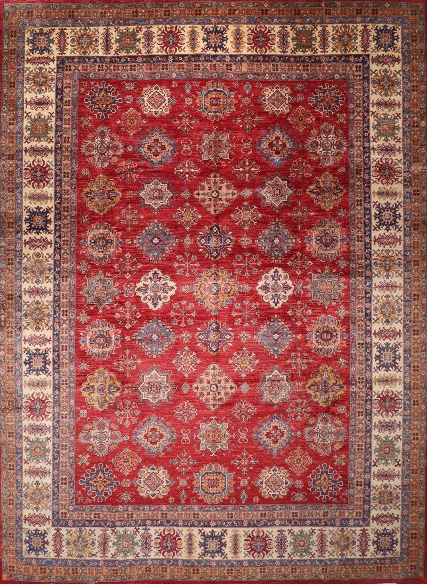 13x17 ft. Large Palace Rug Red Area Hand knotted Rug, 12'7x16'9 Traditional Rug, Rug For Living Room, Oriental Rug, Office Rug, Home Decor