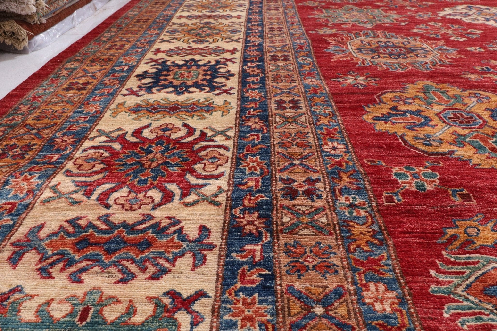 13x17 ft. Large Palace Rug Red Area Hand knotted Rug, 12'7x16'9 Traditional Rug, Rug For Living Room, Oriental Rug, Office Rug, Home Decor - Jerm Rugs - Jerm Rugs