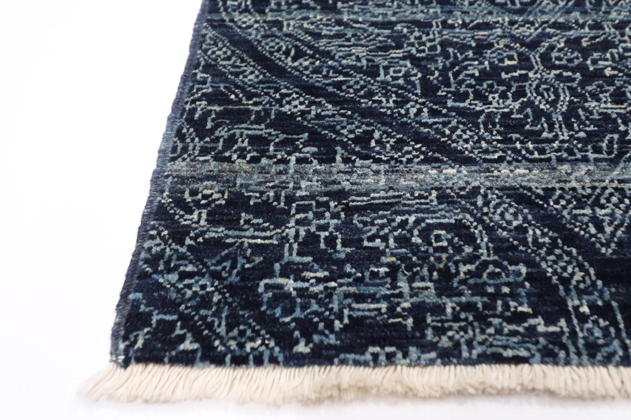 2x2 ft Mamluk Blue Doormat Rug, Afghan Hand Knotted Rug, Bedroom Rug, Small Rug, Kitchen Rug, Kids Room Rug, Office Rug, Bathroom Rug - Jerm Rugs - Handmade Afghan Rug - Jerm Rugs