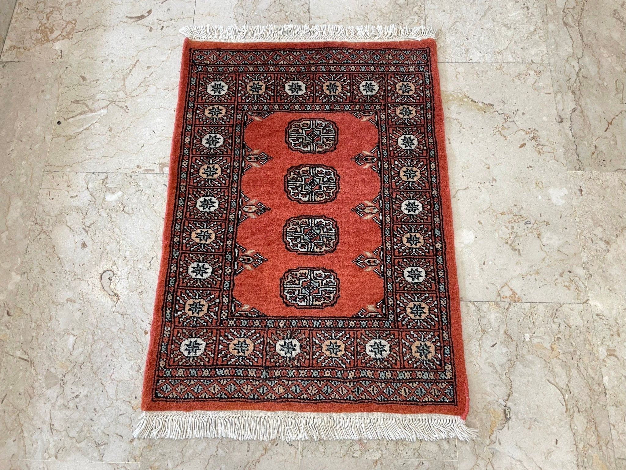 2x3 ft Bokhara Doormat Rug, 2'2x2'11 Afghan Hand Knotted Soft wool Rug, Bedroom Rug, Small Rug, Kitchen Rug, Kids Room Rug, Office Rug - Jerm Rugs - Handmade Afghan Rug - Jerm Rugs