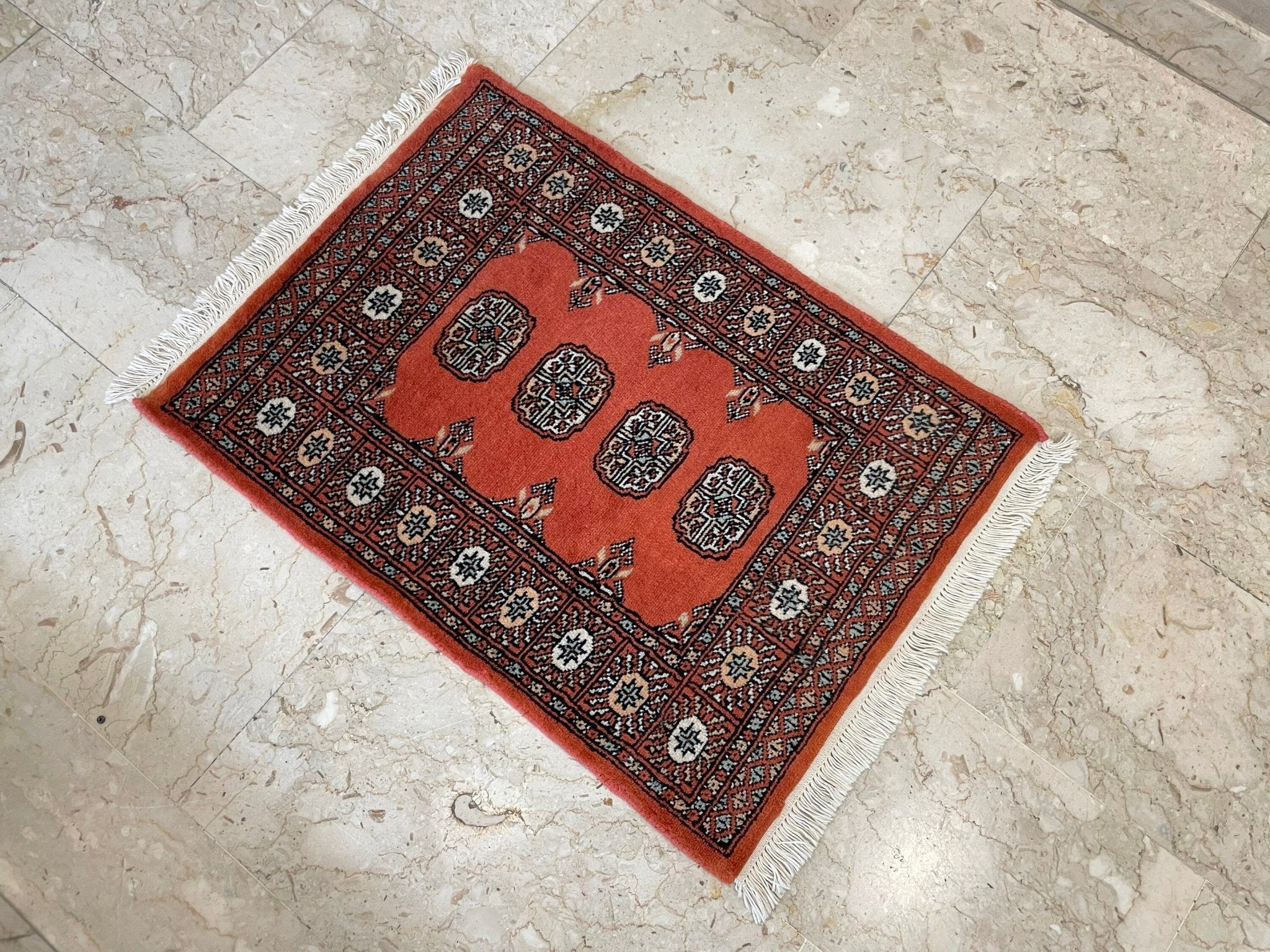 2x3 ft Bokhara Doormat Rug, 2'2x2'11 Afghan Hand Knotted Soft wool Rug, Bedroom Rug, Small Rug, Kitchen Rug, Kids Room Rug, Office Rug - Jerm Rugs - Handmade Afghan Rug - Jerm Rugs