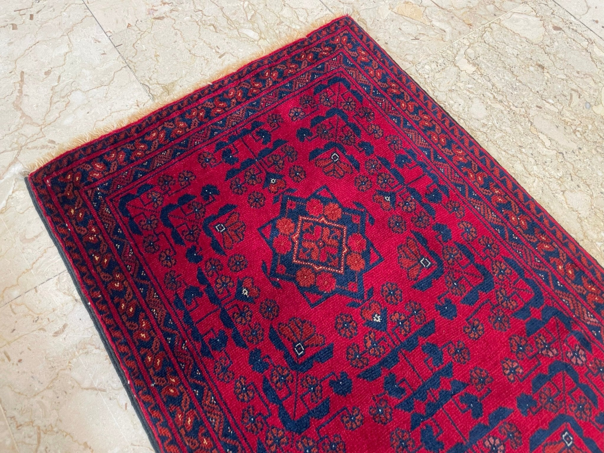 2x3 ft Bokhara Fine Doormat Rug, 1'9x3'2 ft Afghan Hand Knotted Soft wool Rug, Bedroom Rug, Small Rug, Kitchen Rug, Kids Room Rug,Office Rug - Jerm Rugs - Handmade Afghan Rug - Jerm Rugs