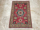 2x3 ft Kazak Doormat Rug, 1'11x2'10 ft Afghan Hand Knotted Rug, Bedroom Rug, Small Rug, Kitchen Rug, Kids Room Rug, Office Rug, Bathroom Rug - Jerm Rugs - Handmade Afghan Rug - Jerm Rugs