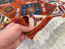 2x3 ft Kazak Doormat Rug, Afghan Hand Knotted Rug, Bedroom Rug, Small Rug, Kitchen Rug, Kids Room Rug, Office Rug, Bathroom Rug, - Jerm Rugs - Handmade Afghan Rug - Jerm Rugs