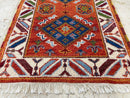 2x3 ft Kazak Doormat Rug, Afghan Hand Knotted Rug, Bedroom Rug, Small Rug, Kitchen Rug, Kids Room Rug, Office Rug, Bathroom Rug, - Jerm Rugs - Handmade Afghan Rug - Jerm Rugs