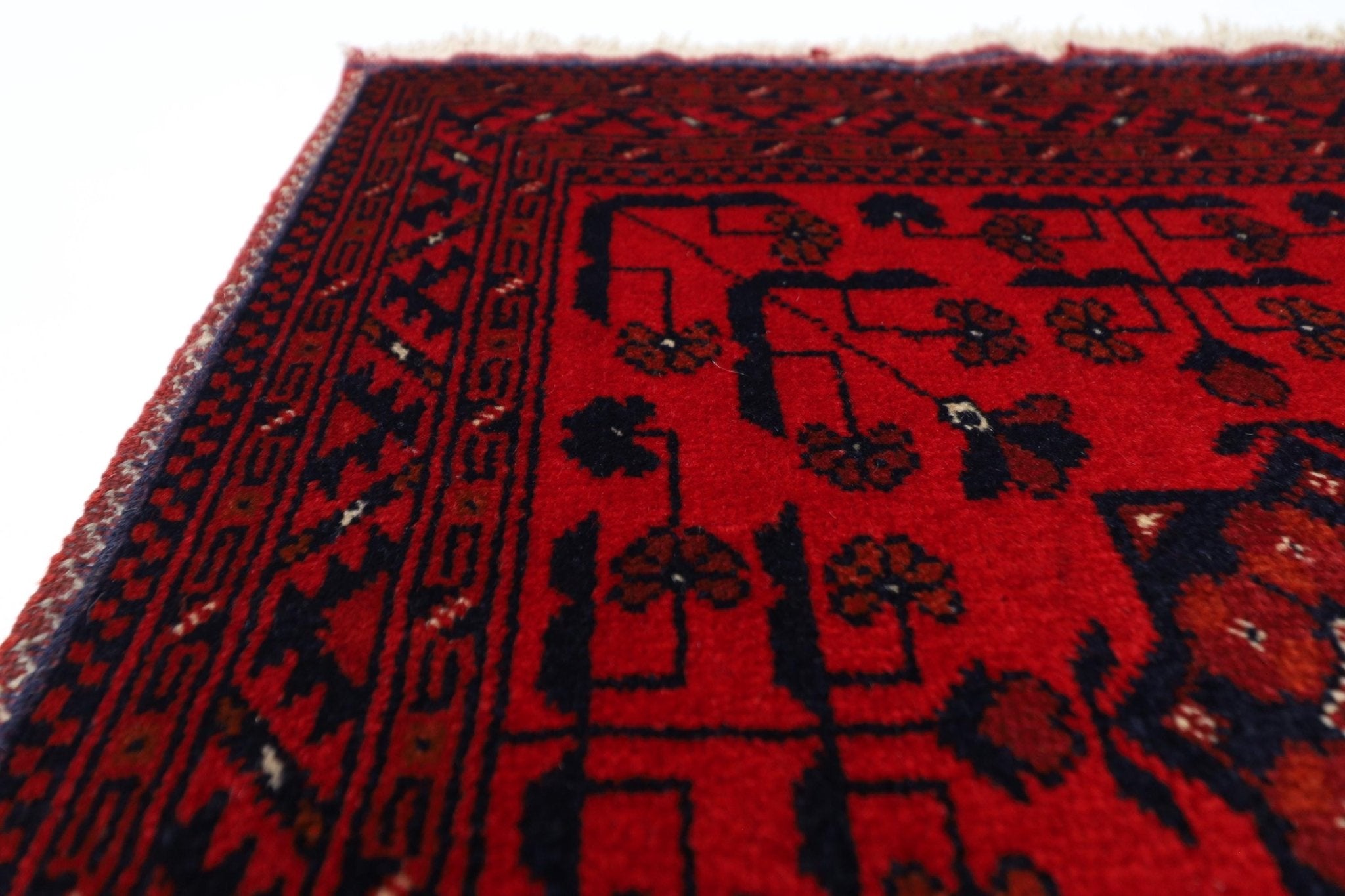 2x3 ft Red Bokhara Tribal Doormat Rug, Afghan Hand Knotted Rug, Bedroom Rug, , Kitchen Rug, Kids Room Rug, Small Rug, Bathroom Rug - Jerm Rugs - Handmade Afghan Rug - Jerm Rugs