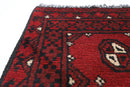 2x3 ft Red Bokhara Tribal Doormat Rug, Afghan Hand Knotted Rug, Bedroom Rug, , Kitchen Rug, Kids Room Rug, Small Rug, Bathroom Rug - Jerm Rugs - Handmade Afghan Rug - Jerm Rugs