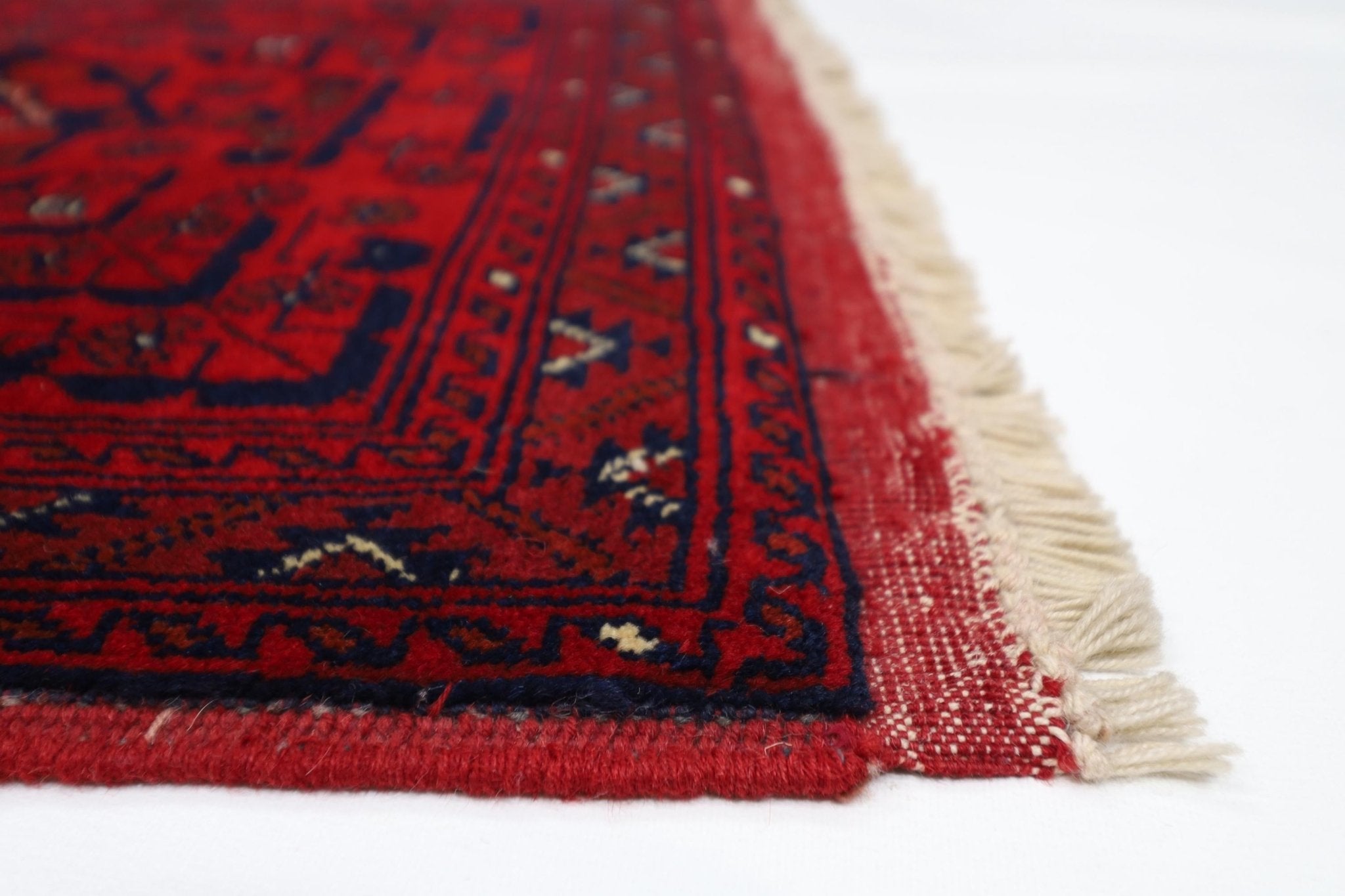 2x3 ft Red Bukhara Doormat Rug, Afghan Hand Knotted wool Rug, Bedroom Rug, Small Rug, Kitchen Rug, Kids Room Rug, Office Rug, Bathroom Rug - Jerm Rugs - Handmade Afghan Rug - Jerm Rugs