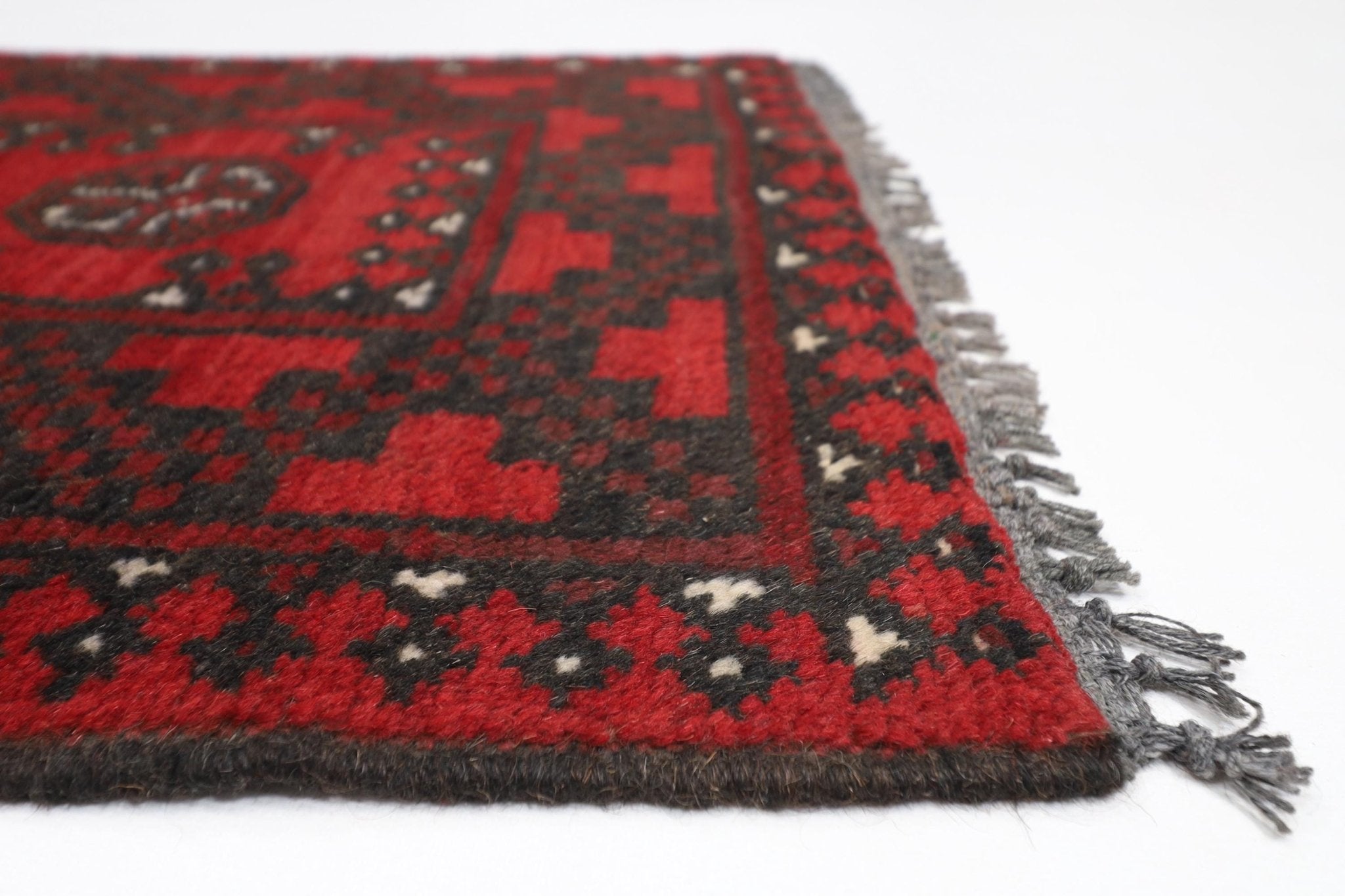 2x3 ft Tribal Red Doormat Rug, Afghan Hand Knotted wool Rug, Bedroom Rug, Small Rug, Kitchen Rug, Kids Room Rug, Office Rug, Bathroom Rug - Jerm Rugs - Handmade Afghan Rug - Jerm Rugs