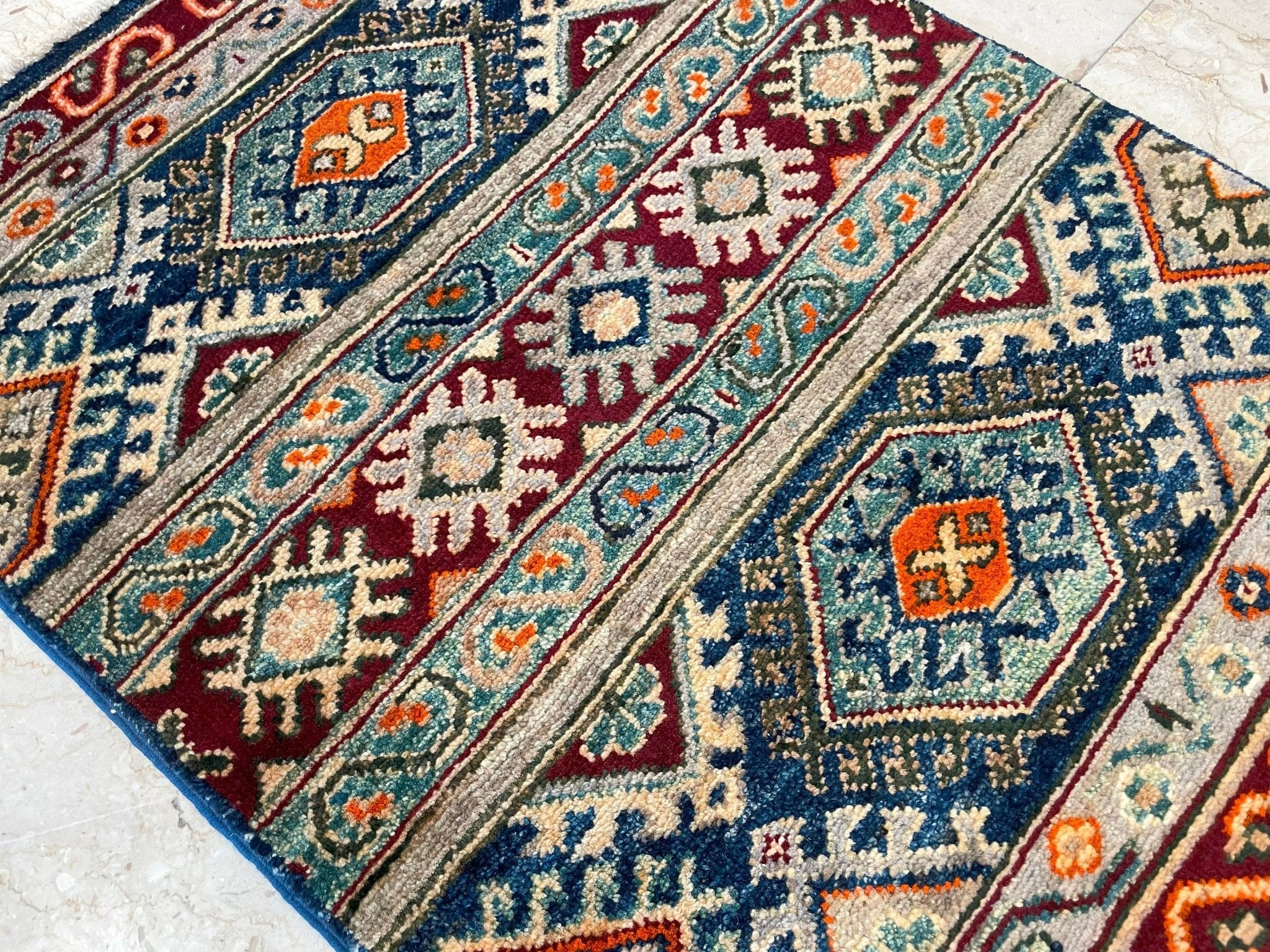 2x3 ft Turkish Style Doormat Rug, Afghan Hand Knotted wool Rug, Bedroom Rug, Small Rug, Kitchen Rug, Kids Room Rug, Office Rug, Bathroom Rug - Jerm Rugs - Handmade Afghan Rug - Jerm Rugs