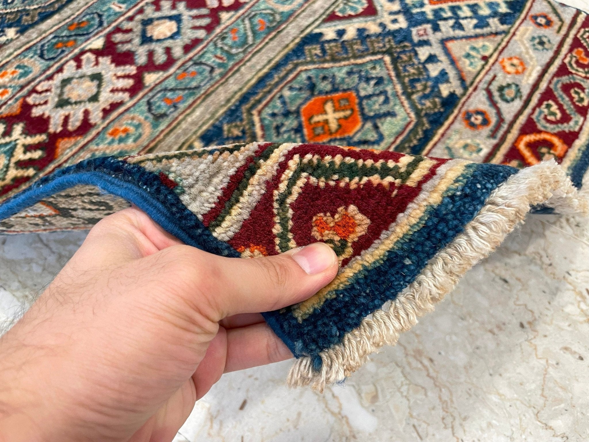 2x3 ft Turkish Style Doormat Rug, Afghan Hand Knotted wool Rug, Bedroom Rug, Small Rug, Kitchen Rug, Kids Room Rug, Office Rug, Bathroom Rug - Jerm Rugs - Handmade Afghan Rug - Jerm Rugs