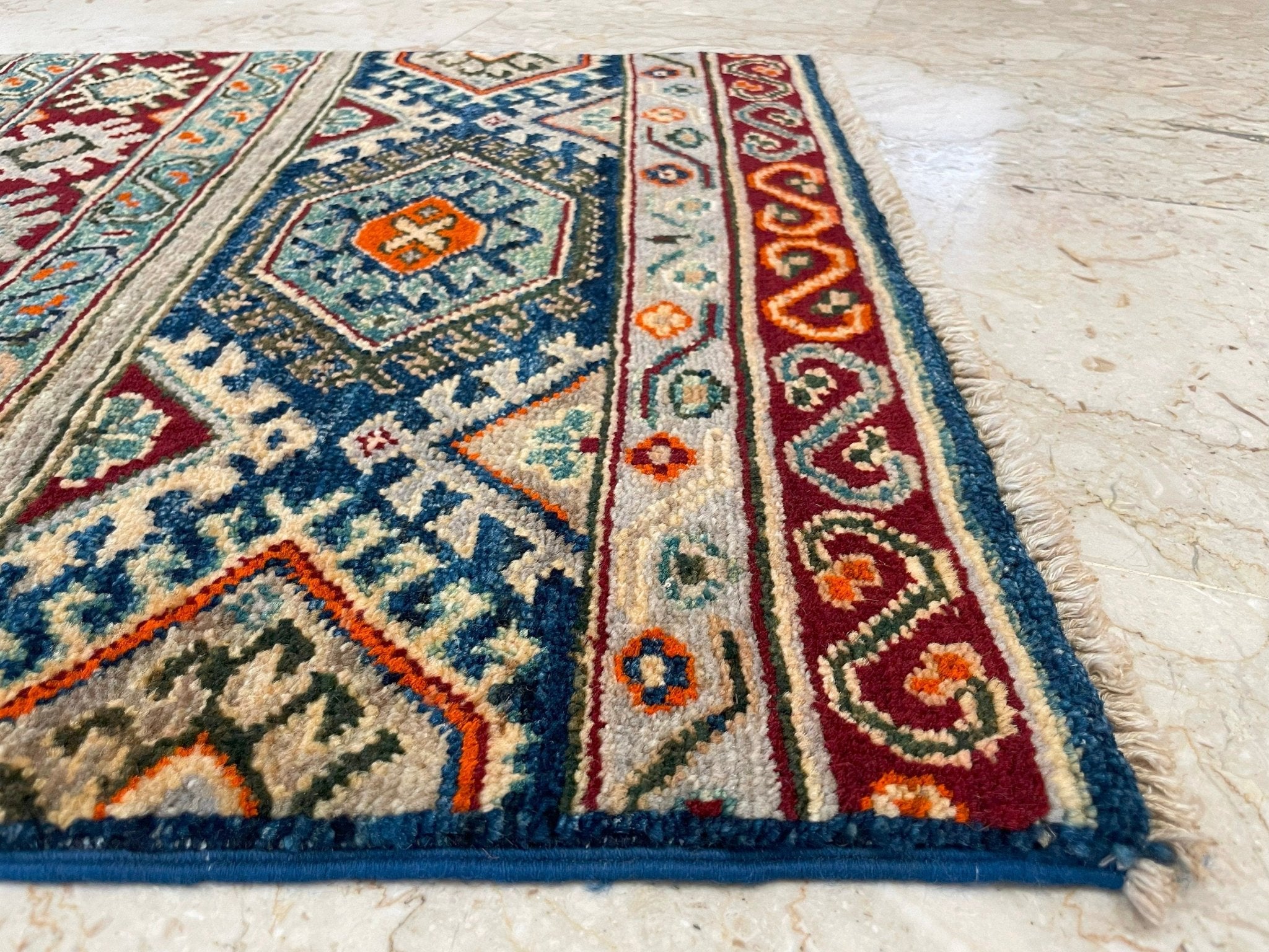 2x3 ft Turkish Style Doormat Rug, Afghan Hand Knotted wool Rug, Bedroom Rug, Small Rug, Kitchen Rug, Kids Room Rug, Office Rug, Bathroom Rug - Jerm Rugs - Handmade Afghan Rug - Jerm Rugs