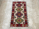 2x4 ft Kazak Doormat Rug, 2'2x3'10 ft Afghan Hand Knotted Soft wool Rug, Bedroom Rug, Small Rug, Kitchen Rug, Kids Room Rug, Office Rug - Jerm Rugs - Handmade Afghan Rug - Jerm Rugs