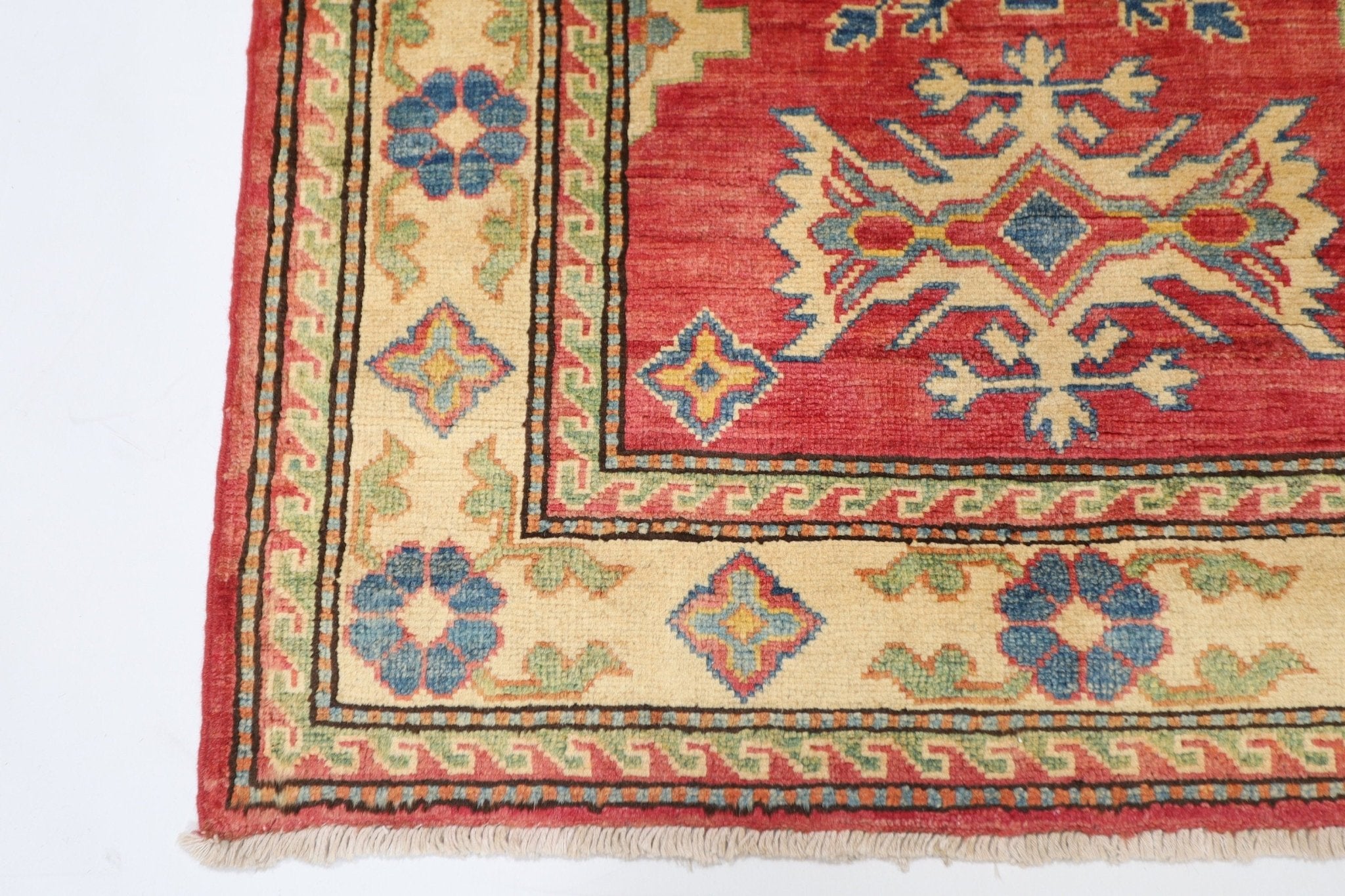 3x4 ft Kazak Red Area Rug, 2'10x3'10 ft Afghan Hand knotted Rug, Tribal Rug, Rug For Living Room, Kids Room Rug, bedroom Rug, Entryway Rug - Jerm Rugs - Handmade Afghan Rug - Jerm Rugs