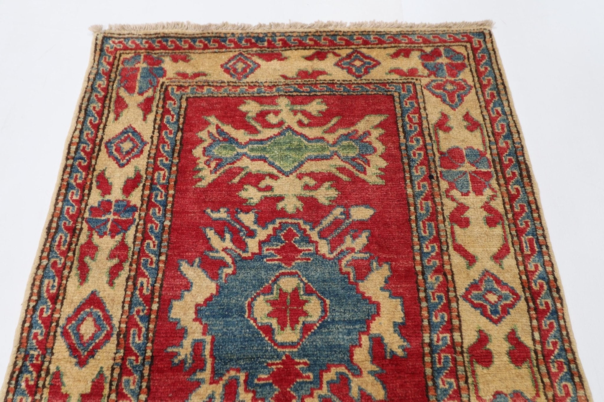 3x4 ft Kazak Red Area Rug, 2'9x4 ft Afghan Hand knotted Rug, Tribal Rug, Rug For Living Room, Kids Room Rug, bedroom Rug, Entryway Rug - Jerm Rugs - Handmade Afghan Rug - Jerm Rugs