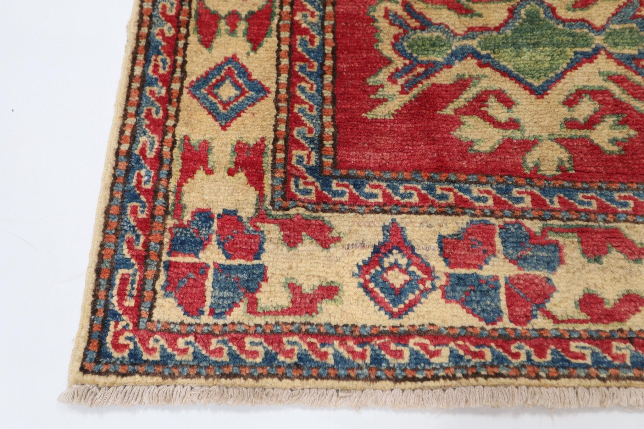 3x4 ft Kazak Red Area Rug, 2'9x4 ft Afghan Hand knotted Rug, Tribal Rug, Rug For Living Room, Kids Room Rug, bedroom Rug, Entryway Rug - Jerm Rugs - Handmade Afghan Rug - Jerm Rugs