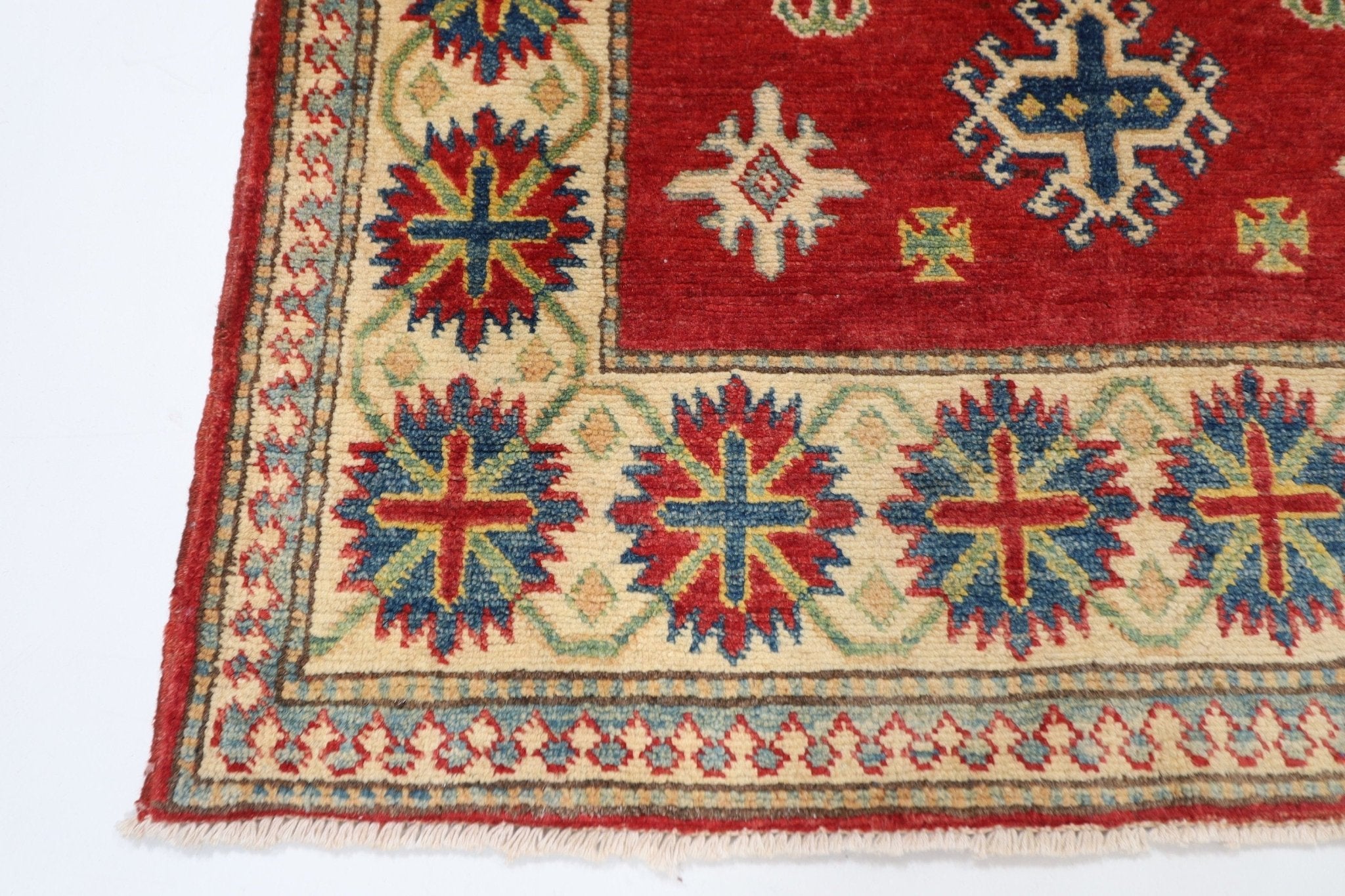 3x4 ft Kazak Red Tribal Area Rug, Afghan Hand knotted Rug, Tribal Rug, Rug For Living Room, Kids Room Rug, bedroom Rug, Entryway Rug - Jerm Rugs - Handmade Afghan Rug - Jerm Rugs