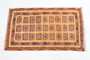 3x4 ft Tribal Flat Weaved Small Carpet Kilim | 2'8x4'7 ft Hand Knotted Kilim | Doormat Kilim | Afghan Rug | Sumak Kilim | Bathroom Kilim - Jerm Rugs - Handmade Afghan Rug - Jerm Rugs