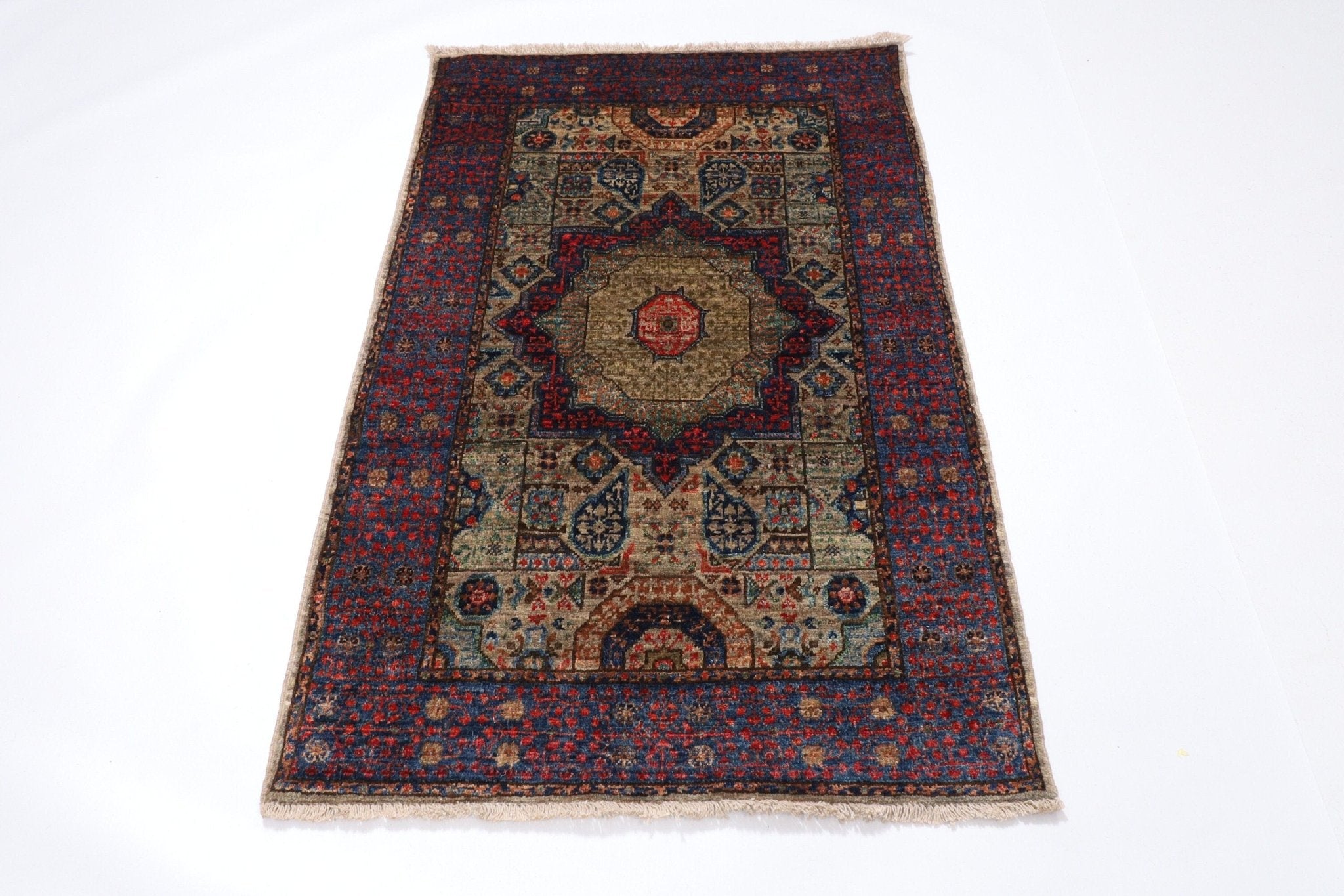 3x4 ft Turkish Mamluk Grey Area Rug, 2'9x4'5 ft Bedroom Rug,Livingroom Rug, Oriental Rug, Office Rug, Home Decor, , Kitchen RugHand Knotted