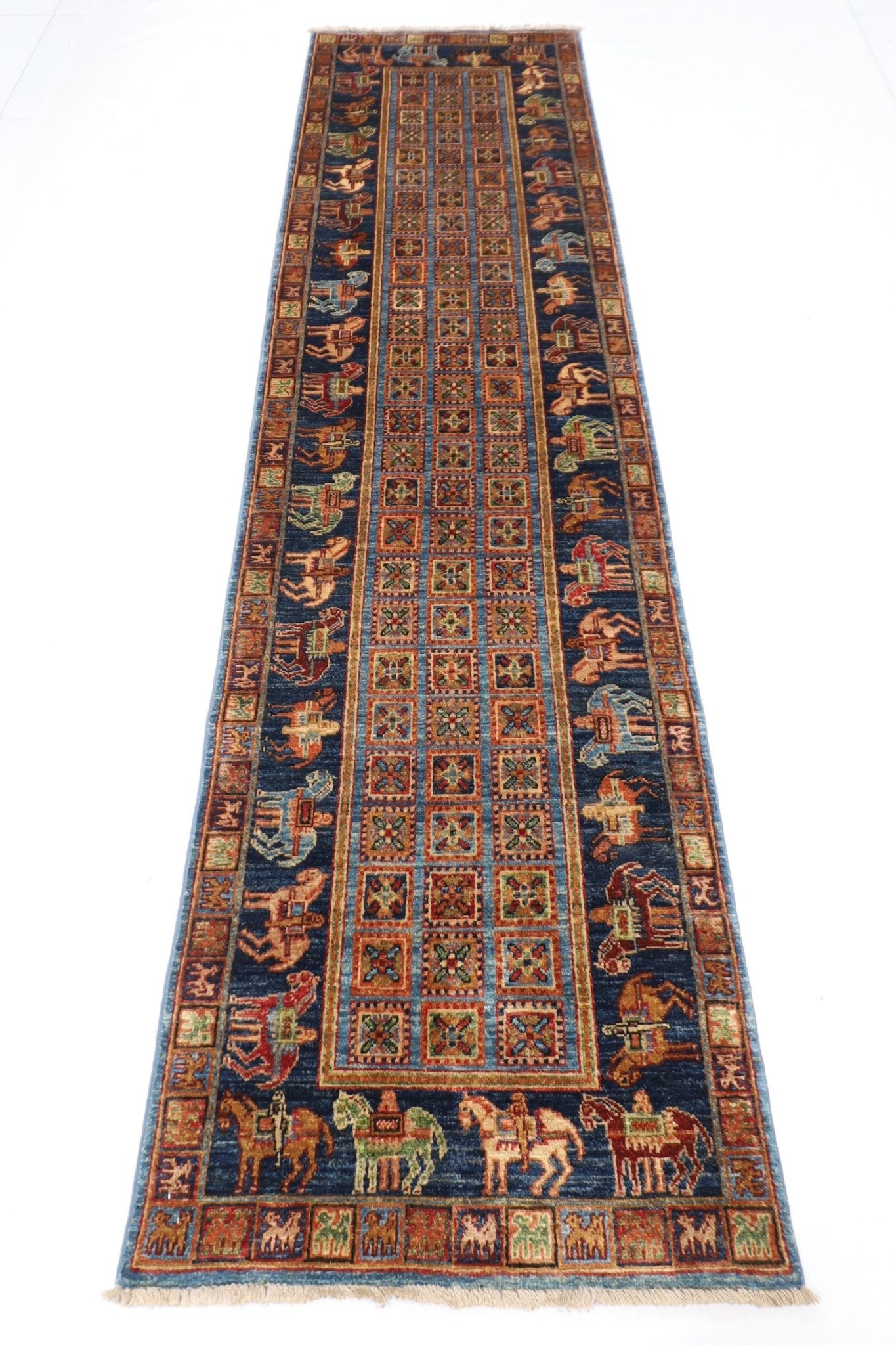 Afghan Ghazni Wool Kilim Runner Rug - 79 x 309 cm