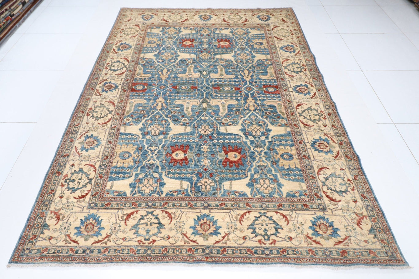 Afghan Hand Knotted Area Rug - 6.2 x 8.9 ft (186 x 266 cm)