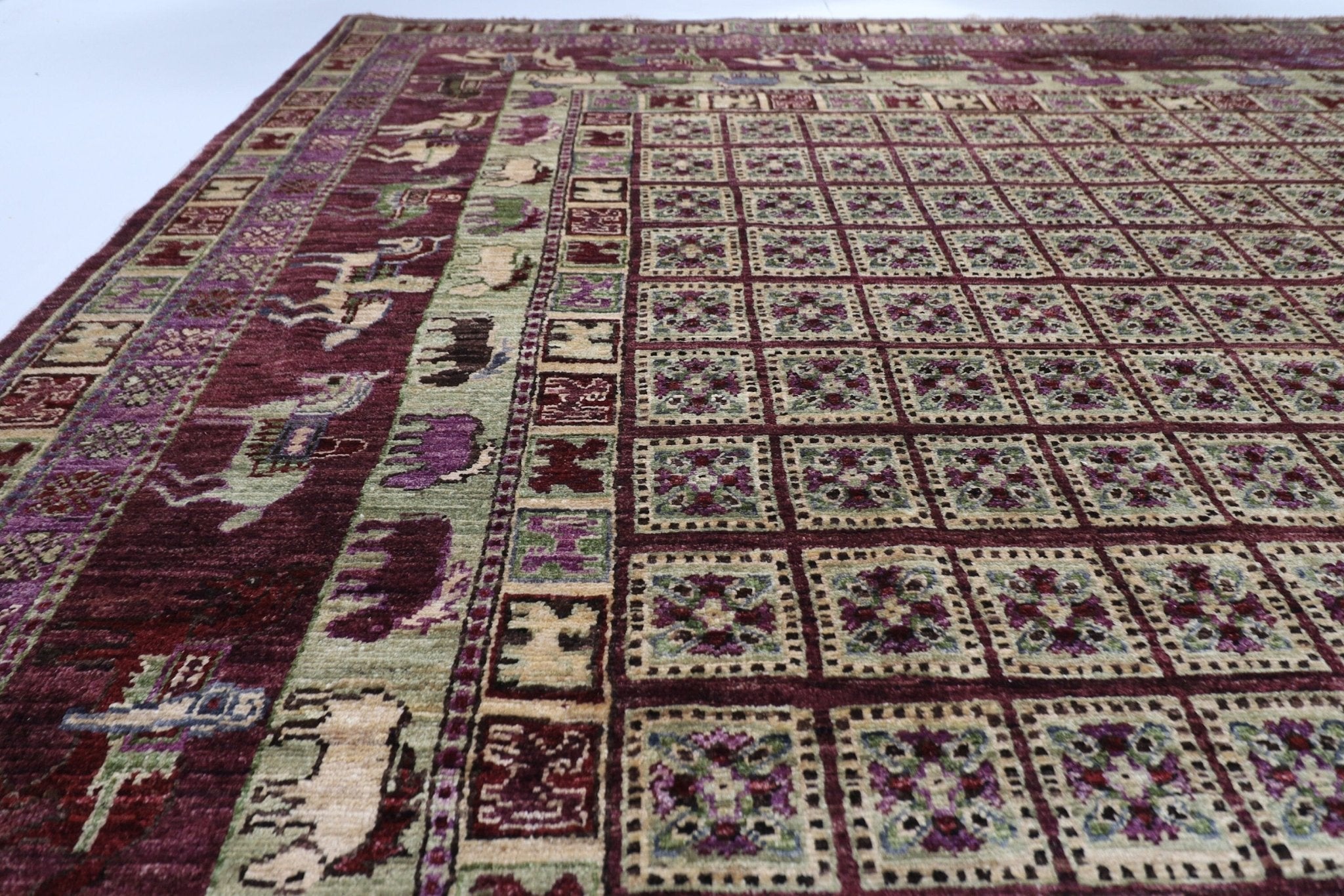 Afghan Pazyryk Rug - 252 x 294 cm (8.4 x 9.8 ft) - Jerm Rugs - Handmade Afghan Rug - Jerm Rugs