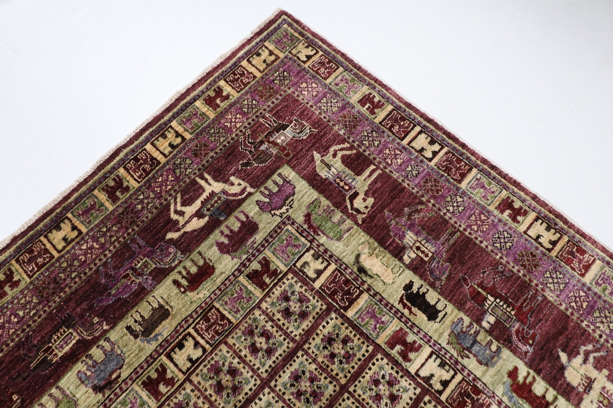 Afghan Pazyryk Rug - 252 x 294 cm (8.4 x 9.8 ft) - Jerm Rugs - Handmade Afghan Rug - Jerm Rugs