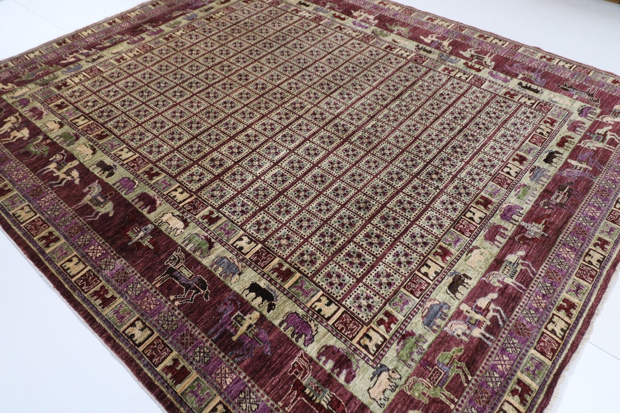 Afghan Pazyryk Rug - 252 x 294 cm (8.4 x 9.8 ft) - Jerm Rugs - Handmade Afghan Rug - Jerm Rugs