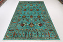 Afghan Sultani - 6'2" x 9'1" (186 x 276 cm) Turquoise Area Rug - Jerm Rugs - Handmade Afghan Rug - Jerm Rugs