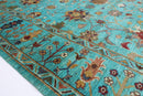 Afghan Sultani - 6'2" x 9'1" (186 x 276 cm) Turquoise Area Rug - Jerm Rugs - Handmade Afghan Rug - Jerm Rugs