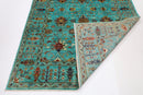 Afghan Sultani - 6'2" x 9'1" (186 x 276 cm) Turquoise Area Rug - Jerm Rugs - Handmade Afghan Rug - Jerm Rugs