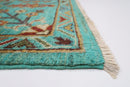 Afghan Sultani - 6'2" x 9'1" (186 x 276 cm) Turquoise Area Rug - Jerm Rugs - Handmade Afghan Rug - Jerm Rugs