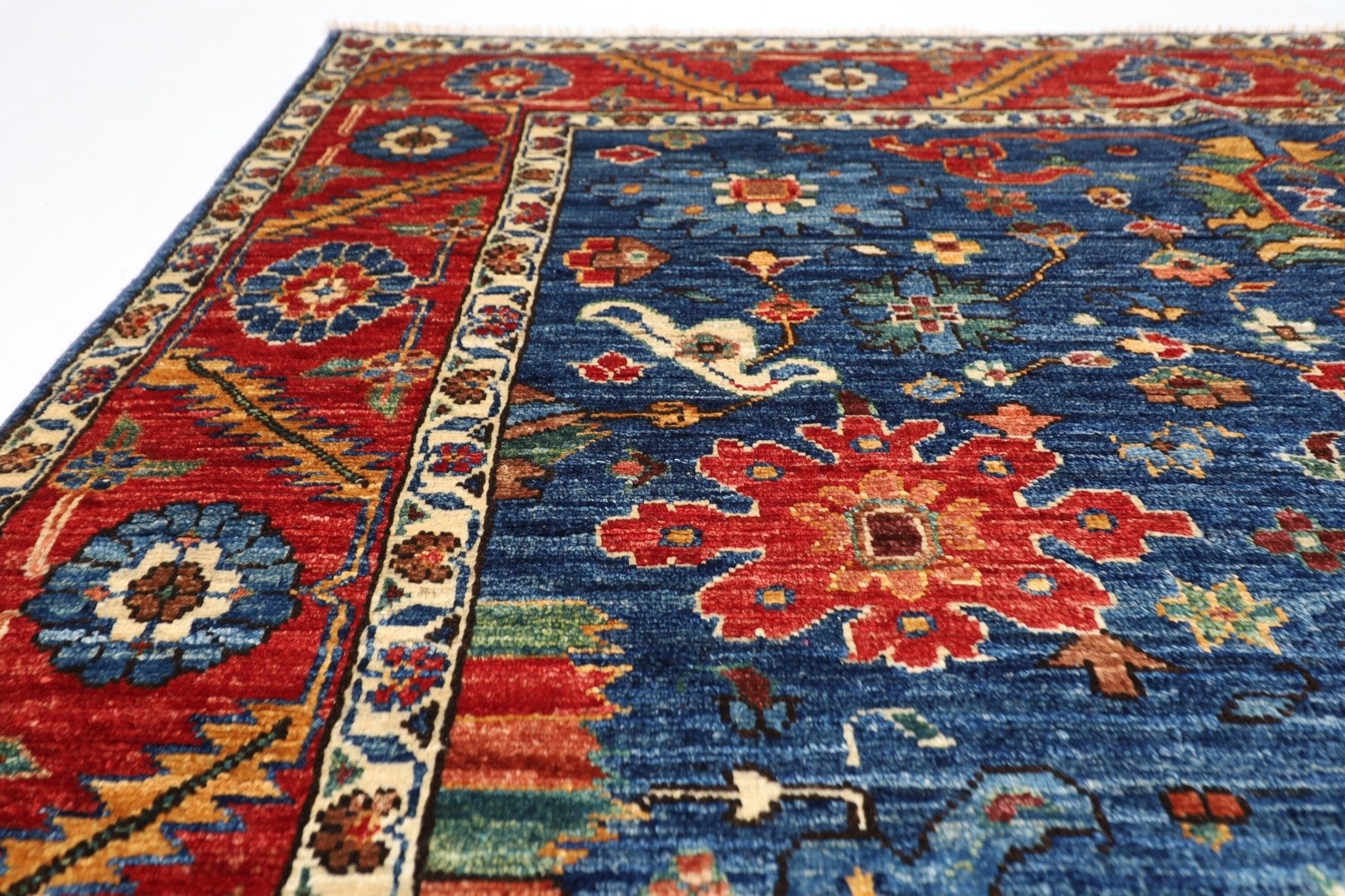 Bidjar - 159 x 216 cm Hand - Knotted Afghan Wool Area Rug - Jerm Rugs - Handmade Afghan Rug - Jerm Rugs