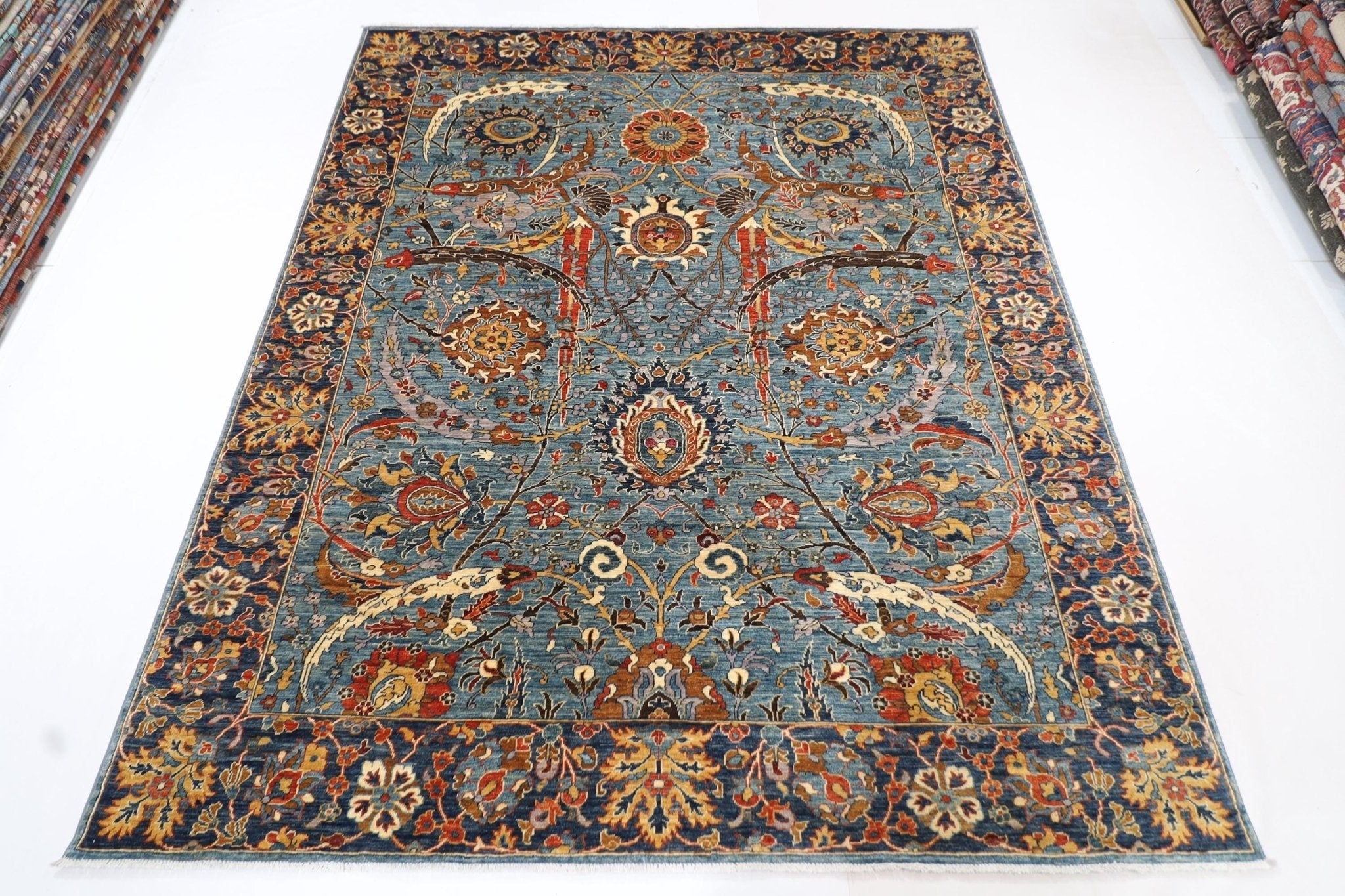 Bidjar - 245 x 297 cm, 8 x 9.9 ft Hand - Knotted Afghan Wool Rug - Jerm Rugs - Jerm Rugs