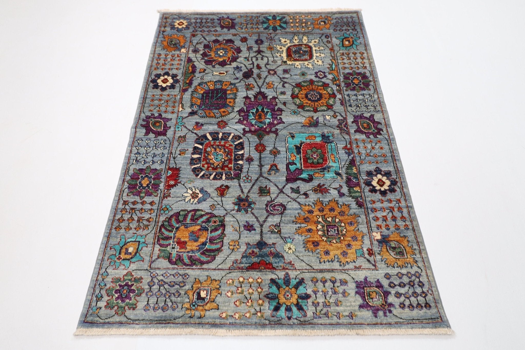 Bidjar - 3'11x5'10 ft (118x178 cm) Hand Knotted Afghan Wool Rug - Jerm Rugs - Handmade Afghan Rug - Jerm Rugs