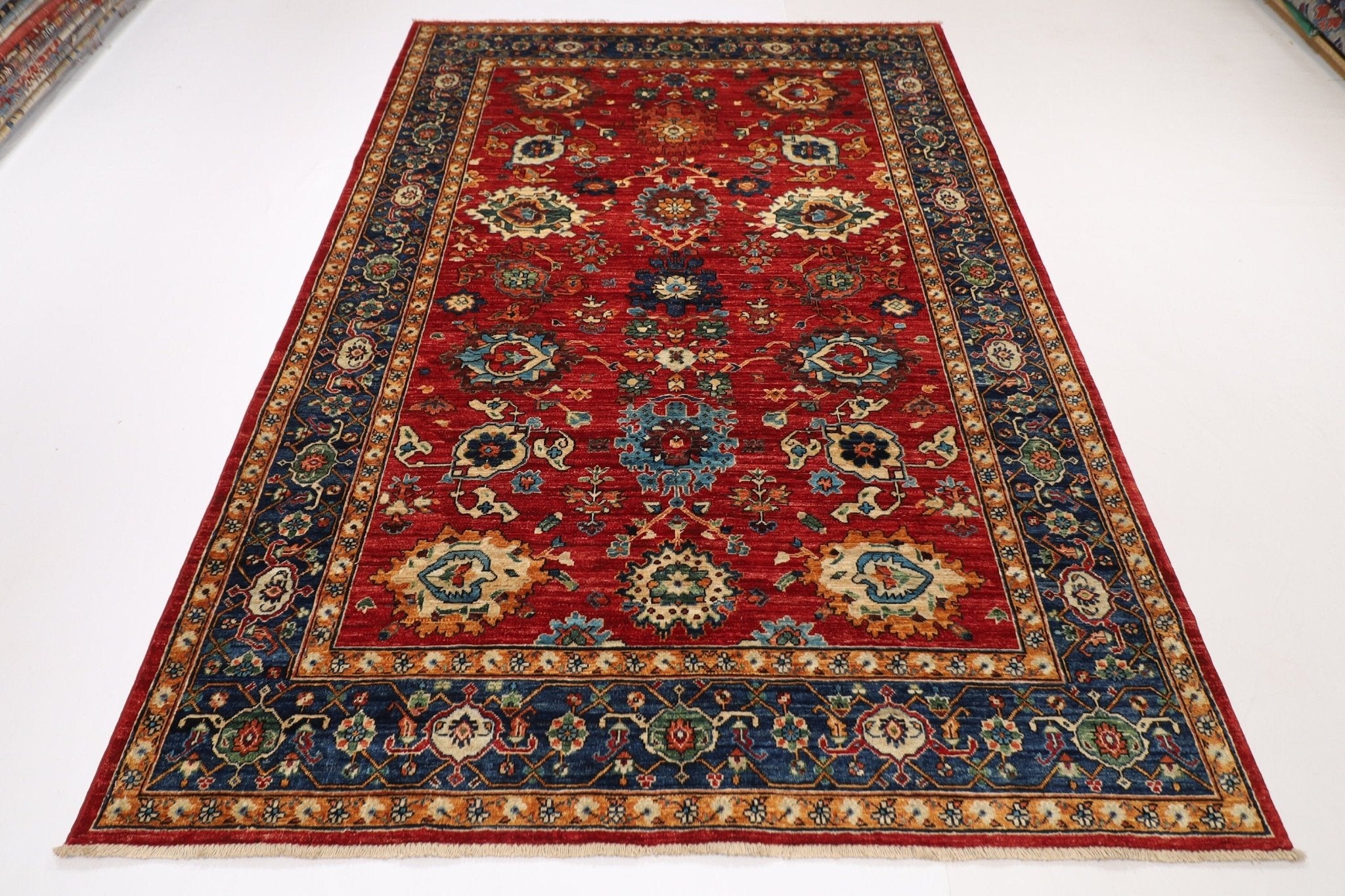 Bidjar - 6'1 x 9 ft (184 x 273 cm) Hand - Knotted Afghan Wool Rug - Jerm Rugs - Handmade Afghan Rug - Jerm Rugs