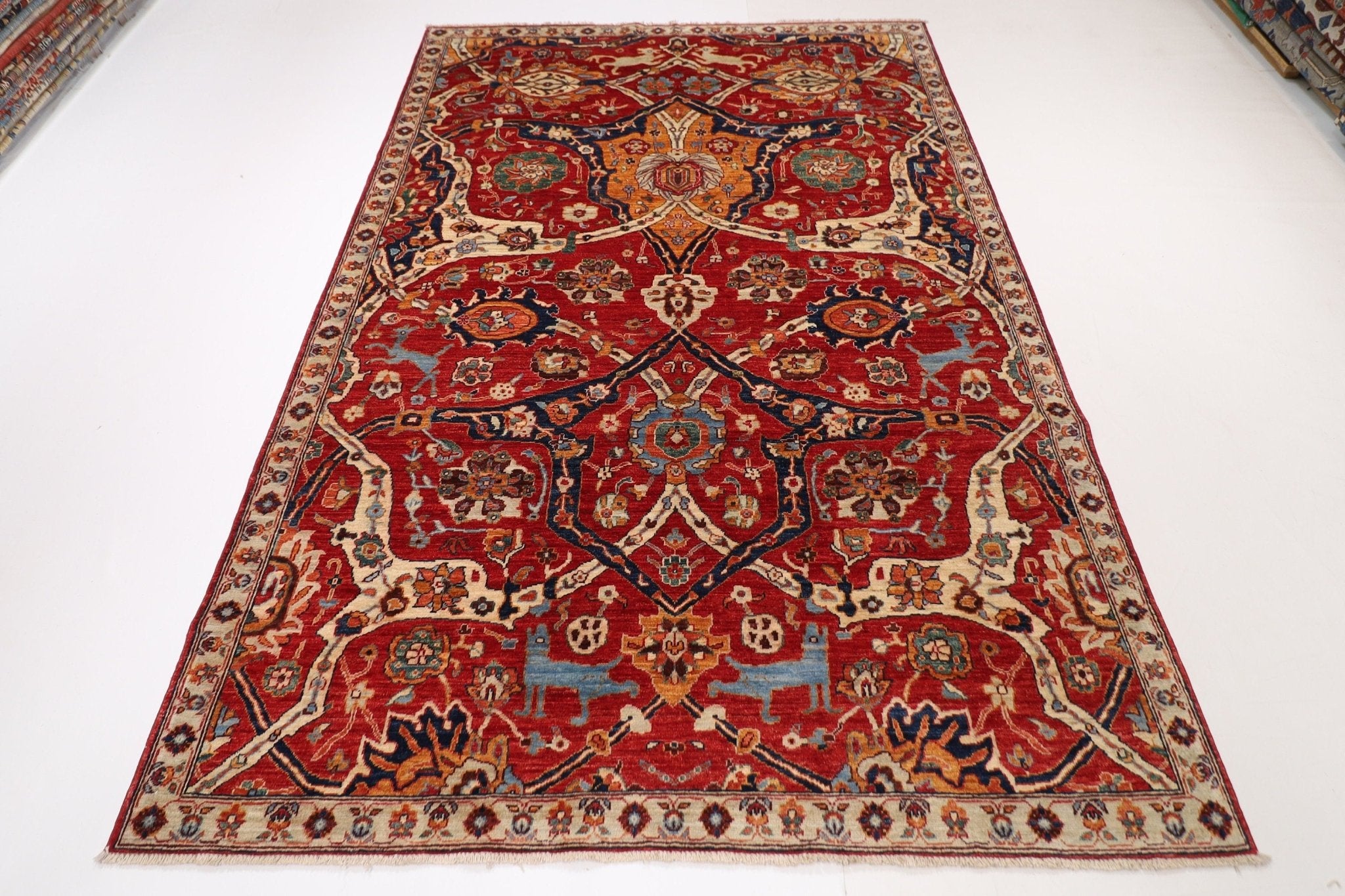 Bidjar - 6'1 x 9 ft (184 x 273 cm) Hand - Knotted Afghan Wool Rug - Jerm Rugs - Handmade Afghan Rug - Jerm Rugs