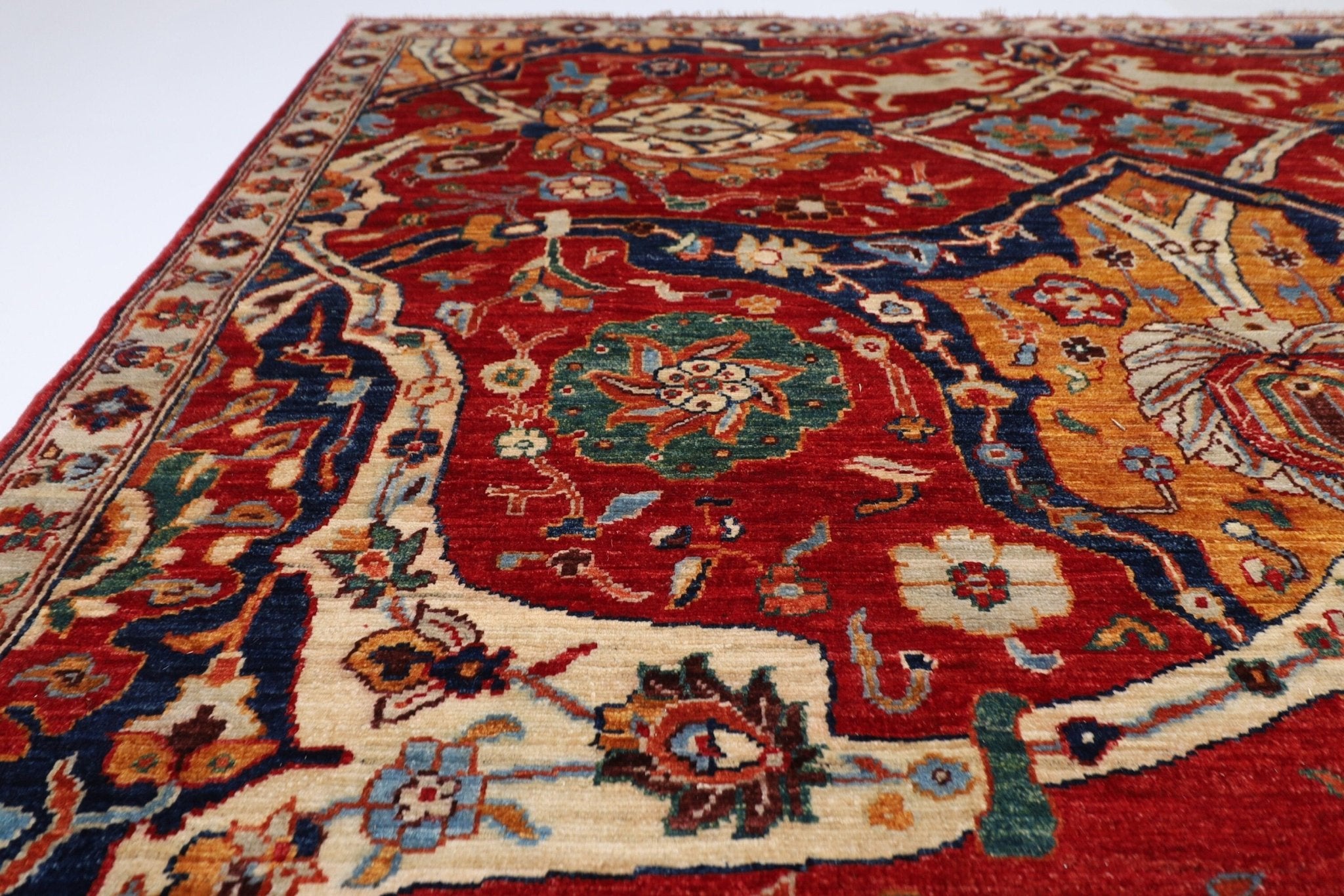 Bidjar - 6'1 x 9 ft (184 x 273 cm) Hand - Knotted Afghan Wool Rug - Jerm Rugs - Handmade Afghan Rug - Jerm Rugs