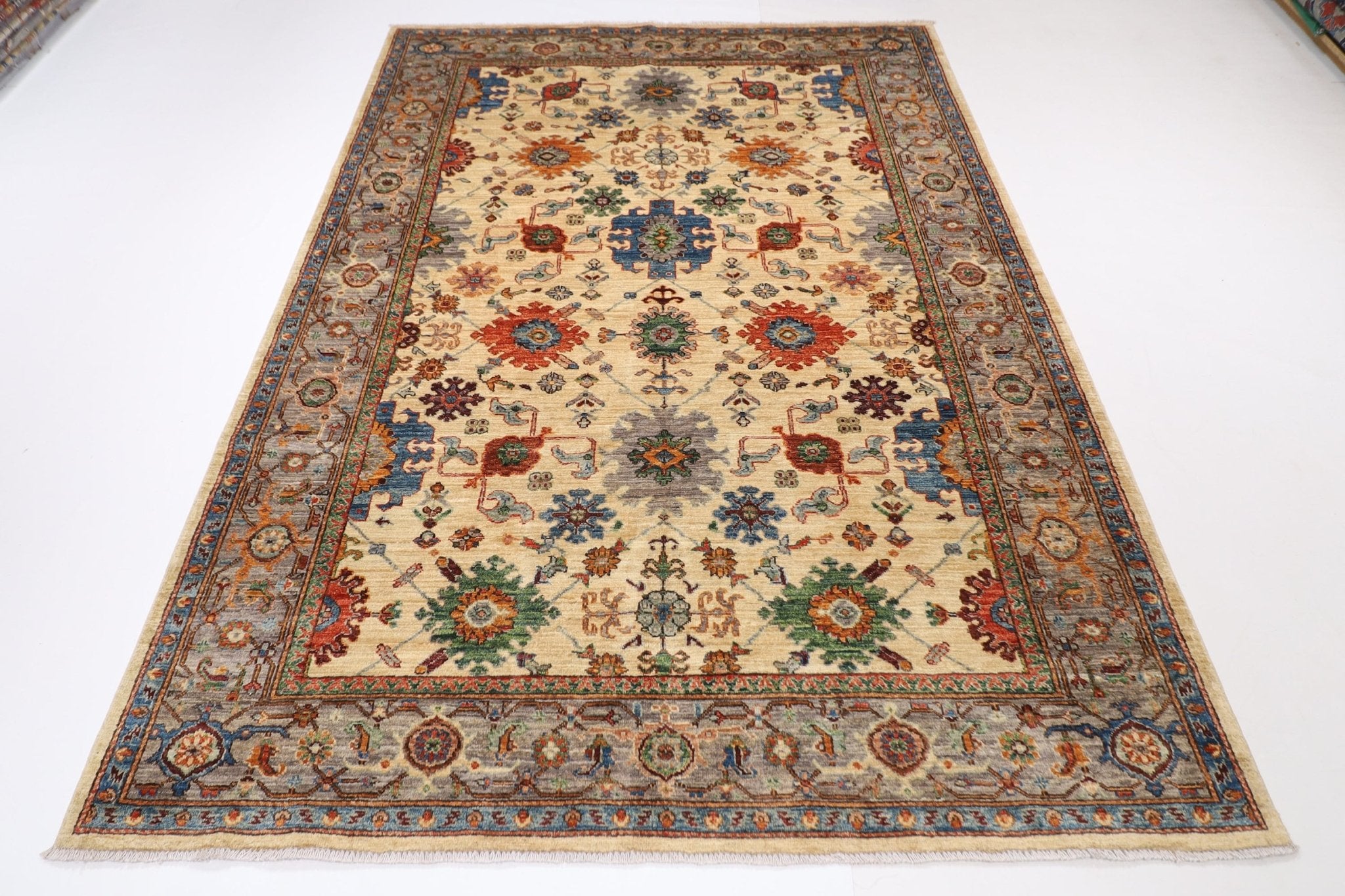 Bidjar - 6x8.9 ft (181 x 265 cm) Handmade Afghan Wool Rug - Jerm Rugs - Handmade Afghan Rug - Jerm Rugs