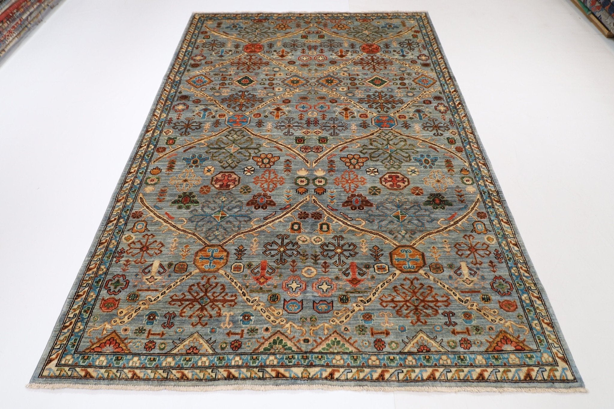 Bidjar - 6x9 ft (182 x 270 cm) Afghan Hand - Knotted Wool Area Rug - Jerm Rugs - Handmade Afghan Rug - Jerm Rugs