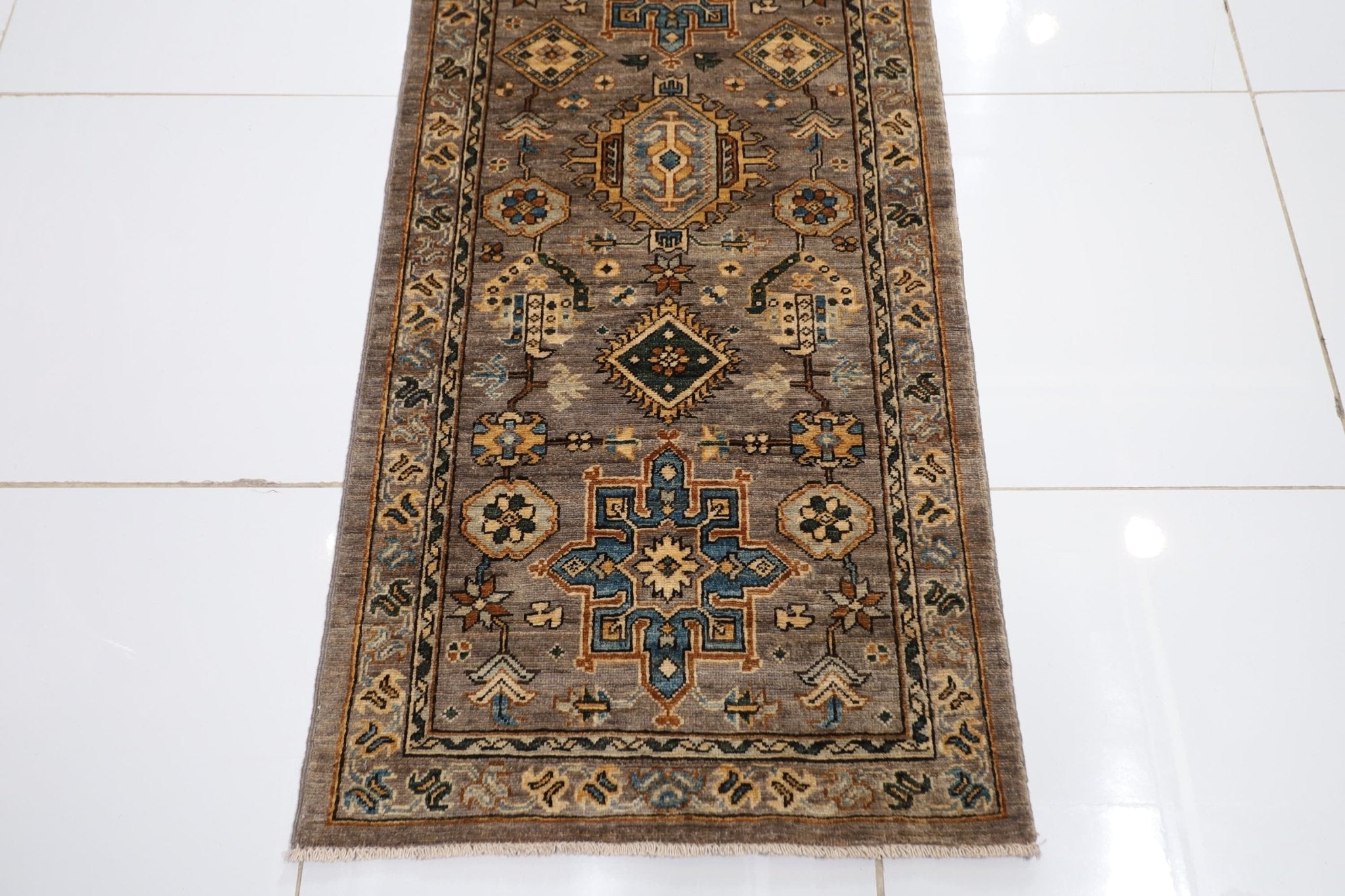 Bidjar - 78 x 601 cm Hand Knotted Afghan Wool Hallway Runner Rug - Jerm Rugs - Jerm Rugs