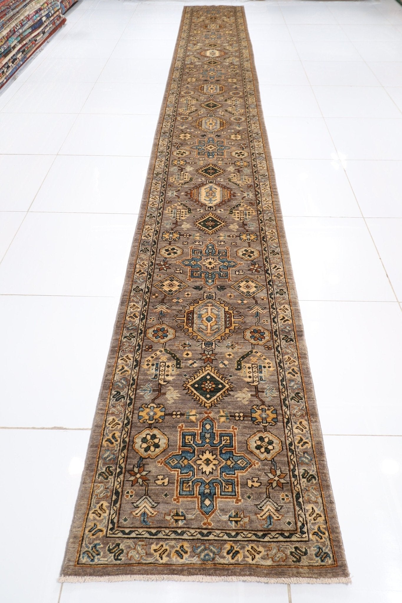 Bidjar - 78 x 601 cm Hand Knotted Afghan Wool Hallway Runner Rug - Jerm Rugs - Jerm Rugs