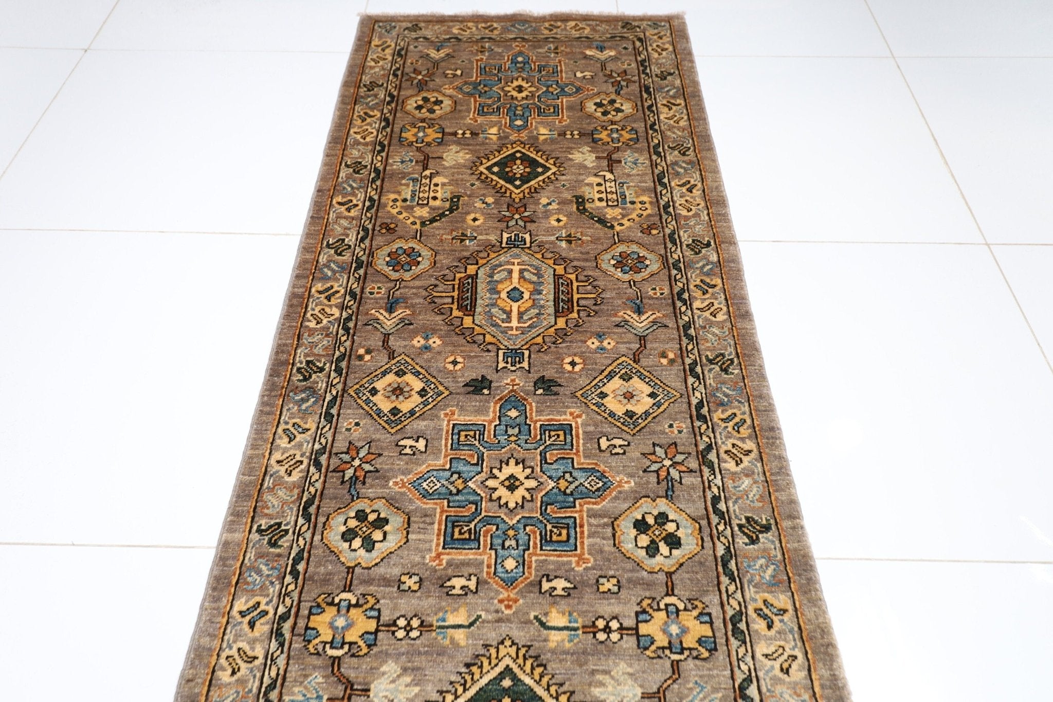 Bidjar - 78 x 601 cm Hand Knotted Afghan Wool Hallway Runner Rug - Jerm Rugs - Jerm Rugs