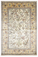 Birds - 125 x 197 cm (4.1 x 6.6 ft) Silk Handmade Area Rug - Jerm Rugs - Handmade Silk Rug - Jerm Rugs