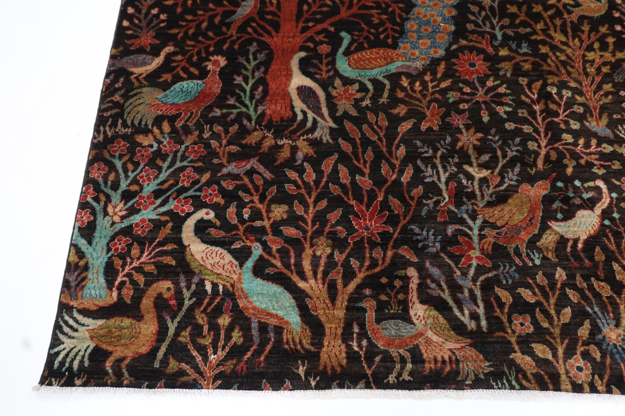 Birds - 245 x 302 cm, 8.1 x 9.11 ft Hand - Knotted Afghan Wool Area Rug - Jerm Rugs - Jerm Rugs