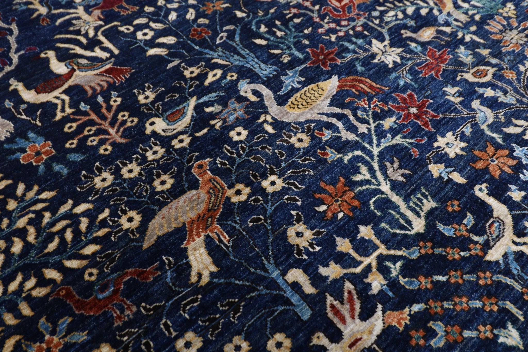 Birds - 248 x 305 cm, 8.2 x 10 ft Hand Knotted Afghan Wool Rug - Jerm Rugs - Jerm Rugs