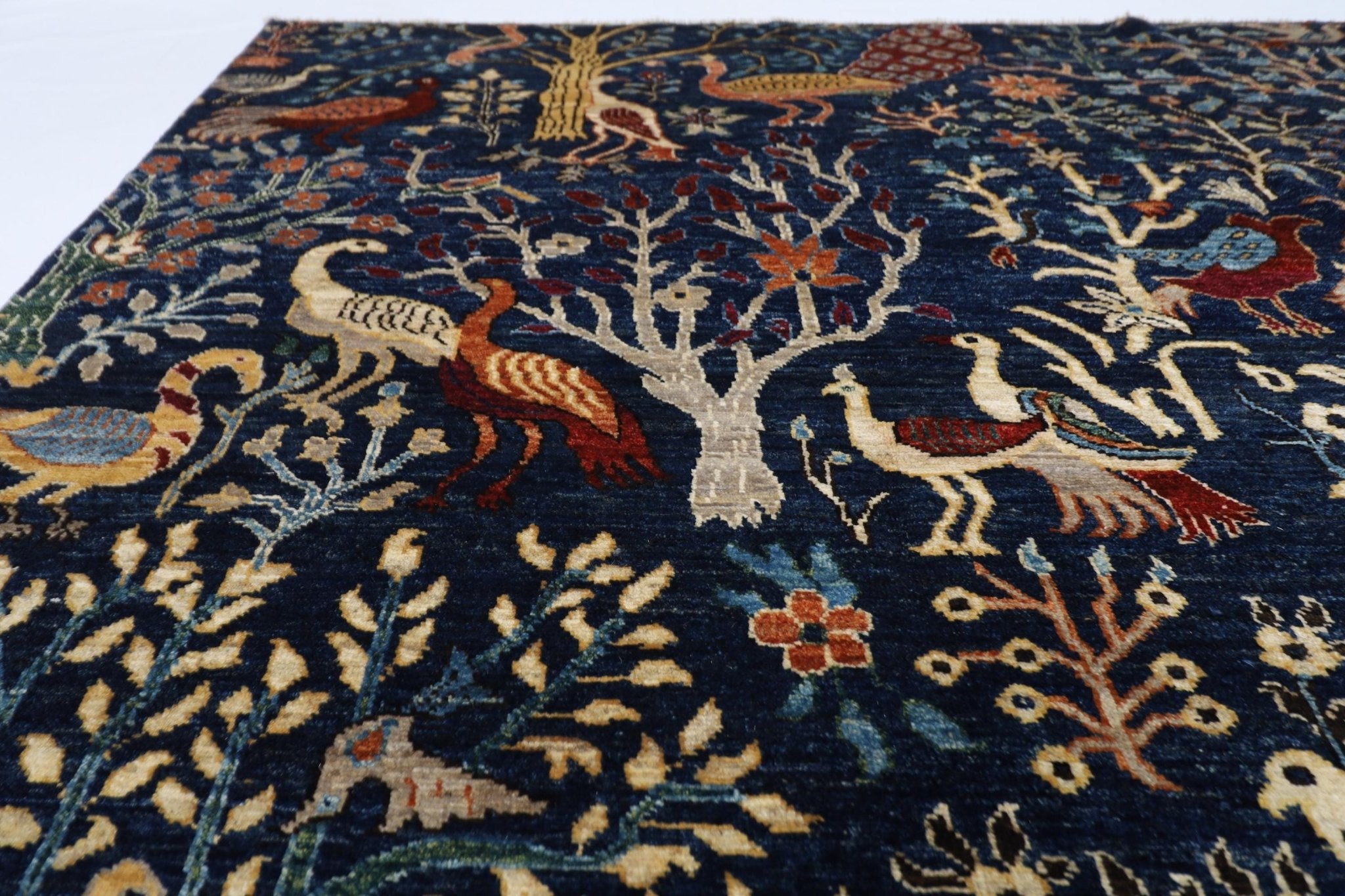 Birds - 248 x 305 cm, 8.2 x 10 ft Hand Knotted Afghan Wool Rug - Jerm Rugs - Jerm Rugs