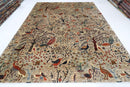 Birds - 269 x 354 cm, 8'10 x 11'8 ft Hand - Knotted Afghan Rug - Jerm Rugs - Jerm Rugs