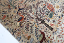 Birds - 269 x 354 cm, 8'10 x 11'8 ft Hand - Knotted Afghan Rug - Jerm Rugs - Jerm Rugs